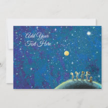 Children Looking At Night Sky Custom Text