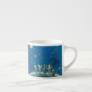 Children Looking At Night Sky Espresso Cup