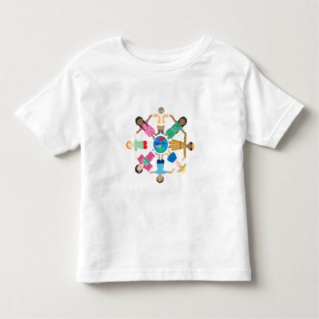 Children - love makes this world one family toddler T-Shirt (Front)