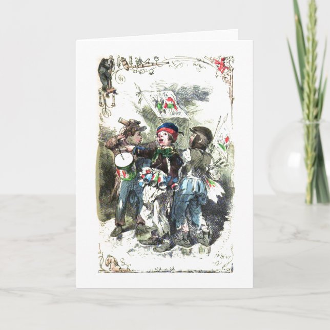 Children Making Music Christmas Holiday Card (Front)