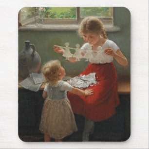 Children Making Silhouettes (Cute Kids Playing) Mouse Pad