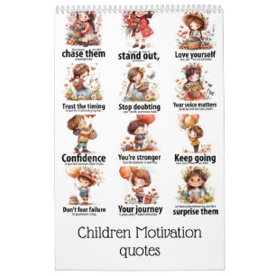 Children motivation quotes calendar