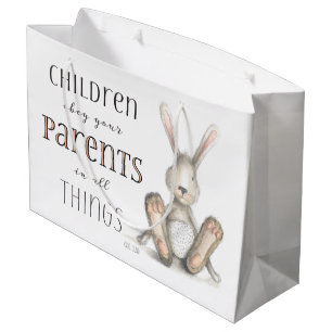 Children Obey Your Parents-Col 3:20 Large Gift Bag