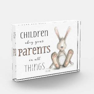 Children Obey Your Parents-Col 3:20 Photo Block