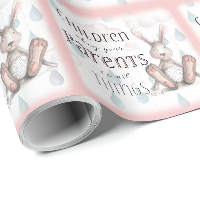 Children Obey Your Parents - Col 3:20 Wrapping Paper (Roll Corner)