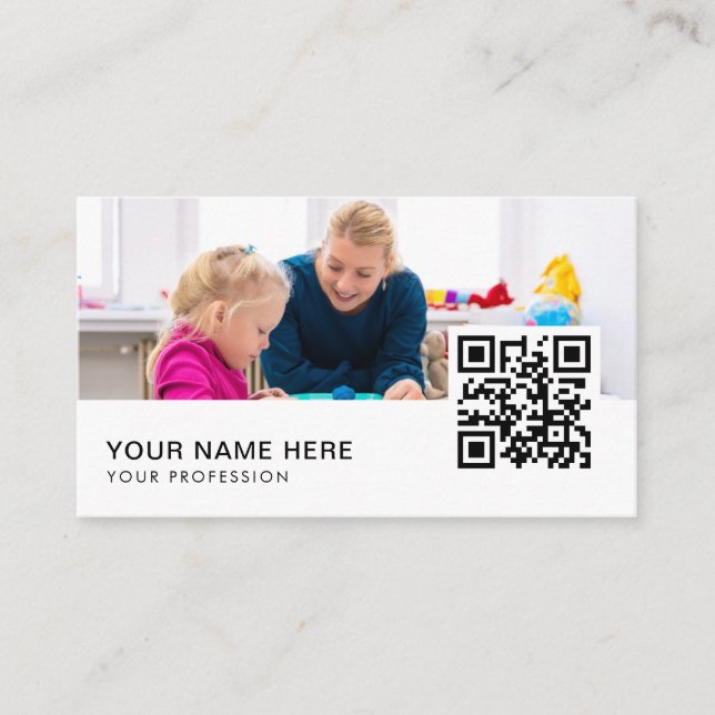 children occupational therapist  QR Code  Business Card (Front)