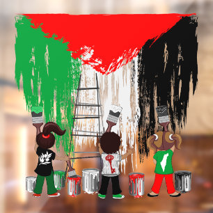 Children of Gaza Painting Palestine Flag