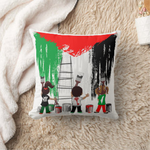 Children of Gaza Painting Palestine Flag Cushion