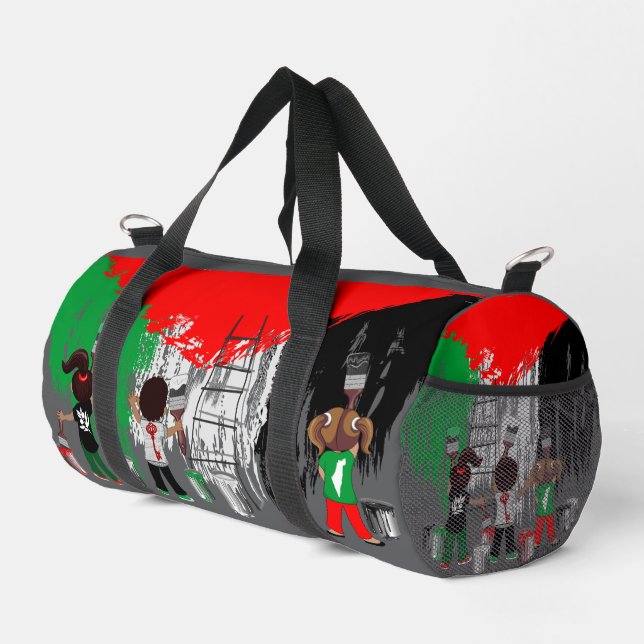 Children of Gaza Painting Palestine Flag  Duffle Bag (Right Corner)