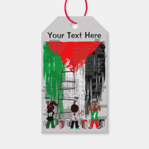 Children of Gaza Painting Palestine Flag Gift Tags