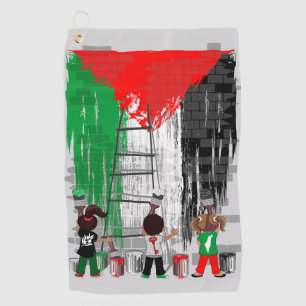 Children of Gaza Painting Palestine Flag Golf Towel