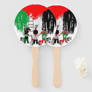 Children of Gaza Painting Palestine Flag Hand Fan