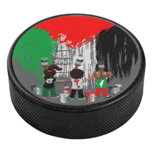 Children of Gaza Painting Palestine Flag  Hockey Puck