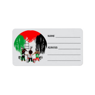 Children of Gaza Painting Palestine Flag  Label