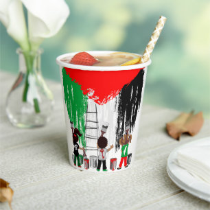 Children of Gaza Painting Palestine Flag Paper Cups