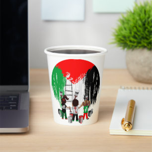 Children of Gaza Painting Palestine Flag Paper Cups