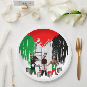 Children of Gaza Painting Palestine Flag Paper Plate