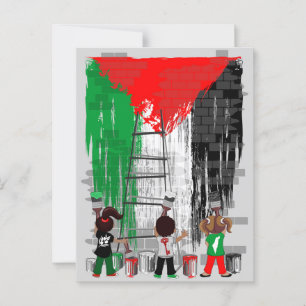 Children of Gaza Painting Palestine Flag  Postcard