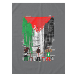 Children of Gaza Painting Palestine Flag Tablecloth