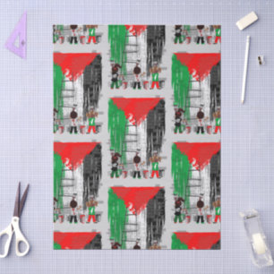 Children of Gaza Painting Palestine Flag Tissue Paper