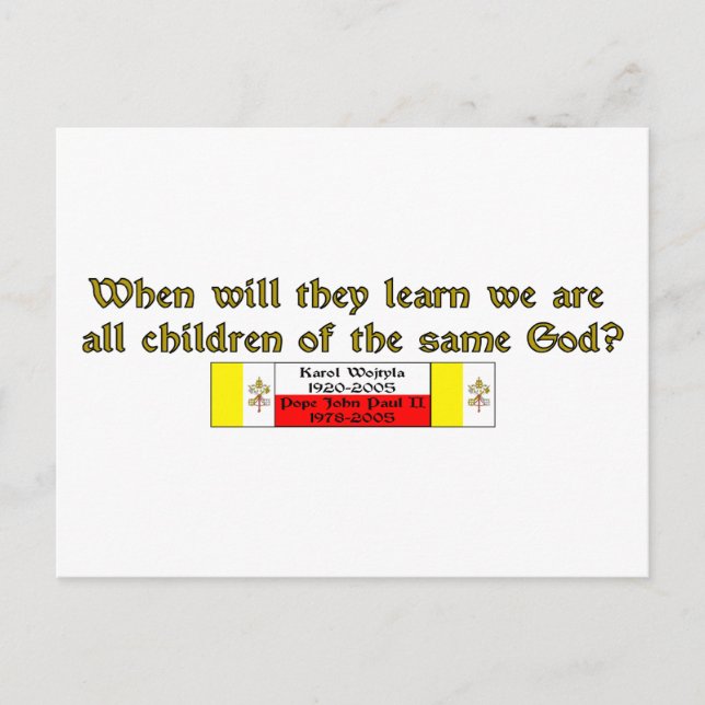 Children of the Same God 1 Postcard (Front)
