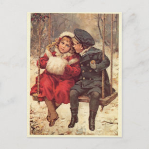 Children on a Swing Postcard