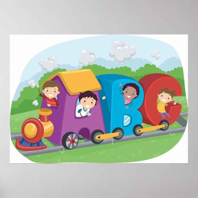 Children On An Alphabet Train Poster (Front)