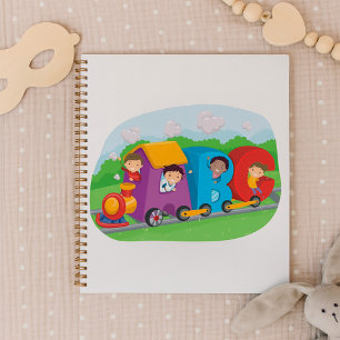 Children On An Alphabet Train Spiral Planner