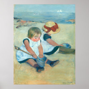 Children on Beach - Mary Cassatt Fine Art Poster