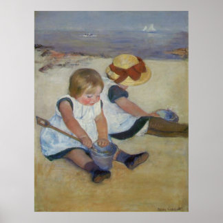 Children on The Beach, Mary Cassatt Poster