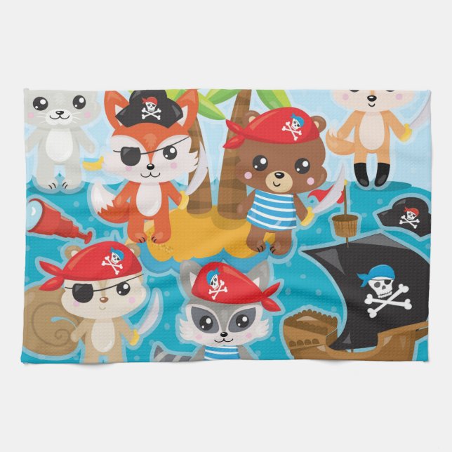 children Party Pirate Kitchen Towel (Horizontal)