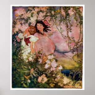 Children Play in Happy Springtime Poster