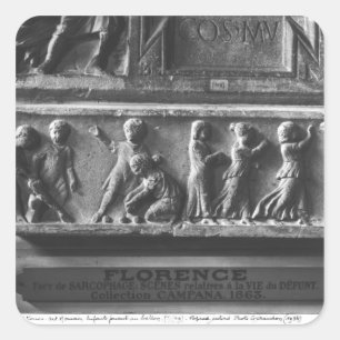 Children Playing Ball Games, fragment Square Sticker