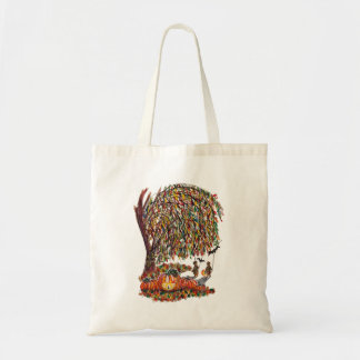 Children Playing Bats Halloween Watercolor Tote Bag