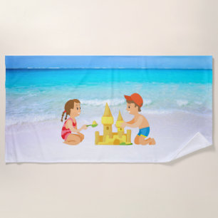 Children playing Beach Towel
