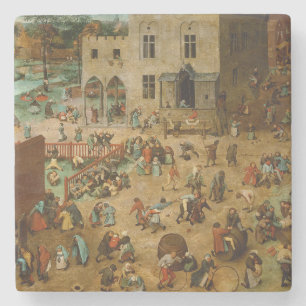 Children Playing Games (Pieter Bruegel the Elder) Stone Coaster