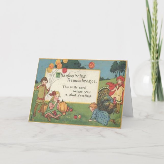 Children Playing In Field Holiday Card (Front)