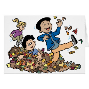 Children Playing In Leaves