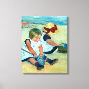 Children Playing on the Beach by Mary Cassatt Canvas Print