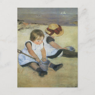 Children Playing on the Beach by Mary Cassatt Postcard
