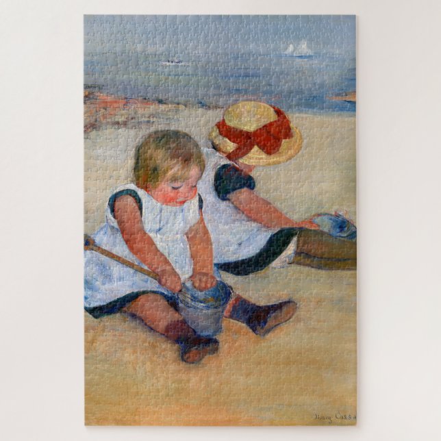 Children Playing on the Beach  Jigsaw Puzzle (Vertical)