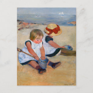 Children Playing on the Beach Postcard