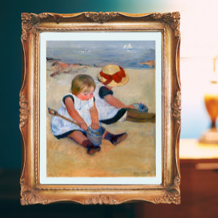 Children Playing on the Beach Poster