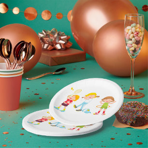 Children Playing Sport Paper Plate