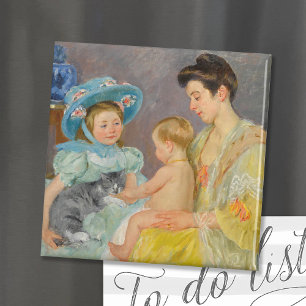 Children Playing with a Cat Mary Cassatt Magnet