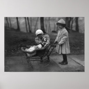 Children Playing with Campbell Kid Doll Poster