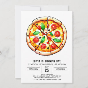 Children Printable Pizza Birthday Invitation