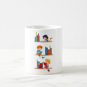Children Reading Books Coffee Mug
