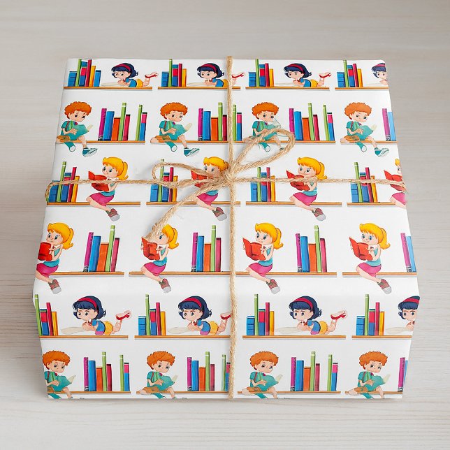 Children Reading Books Wrapping Paper (Creator Uploaded)
