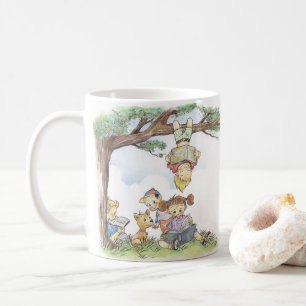 Children Reading Under Tree Coffee Mug
